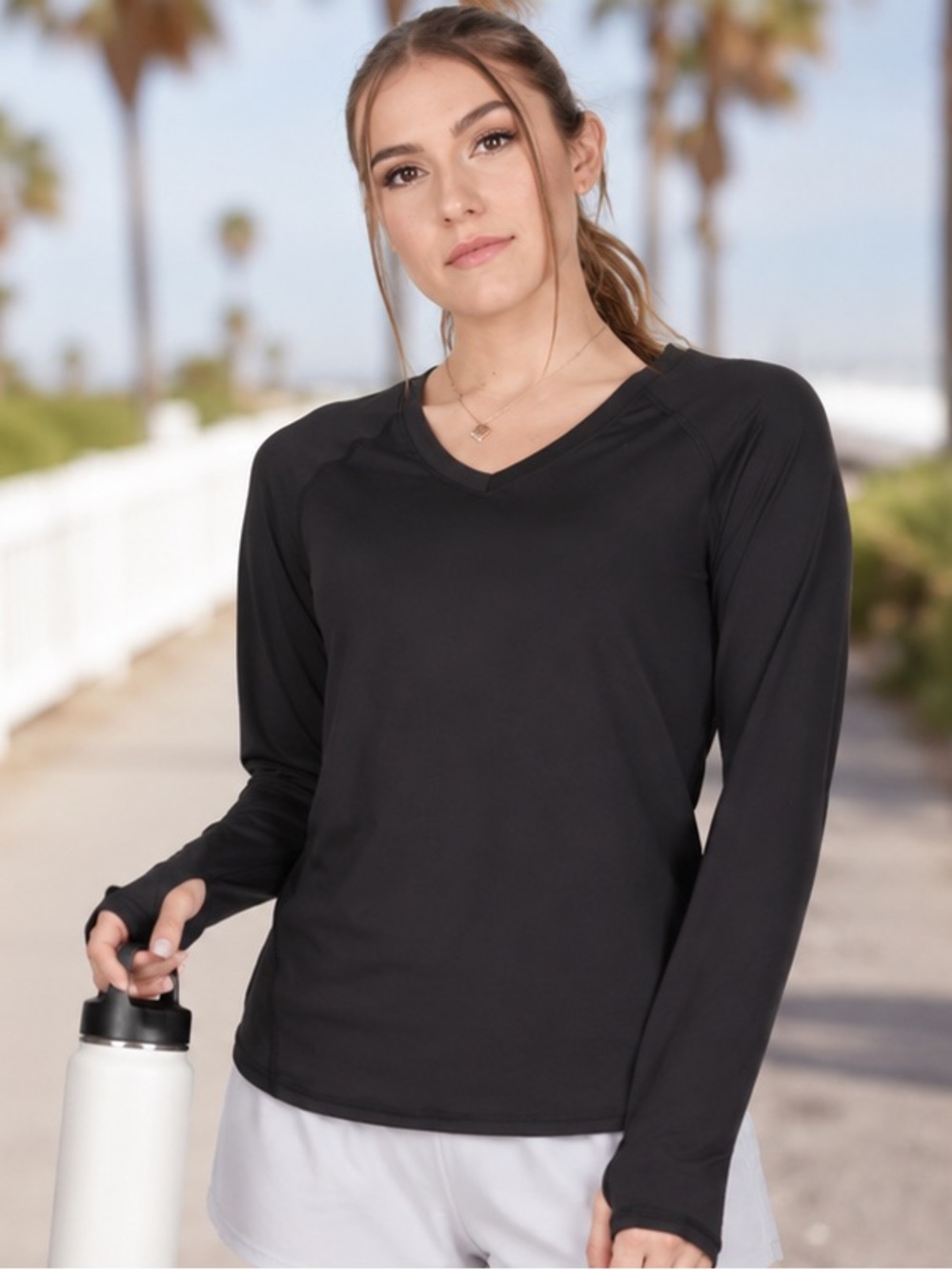 Black thumb holes Long Sleeve Top mesh breathable yoga Lildy sport *2 for 20*